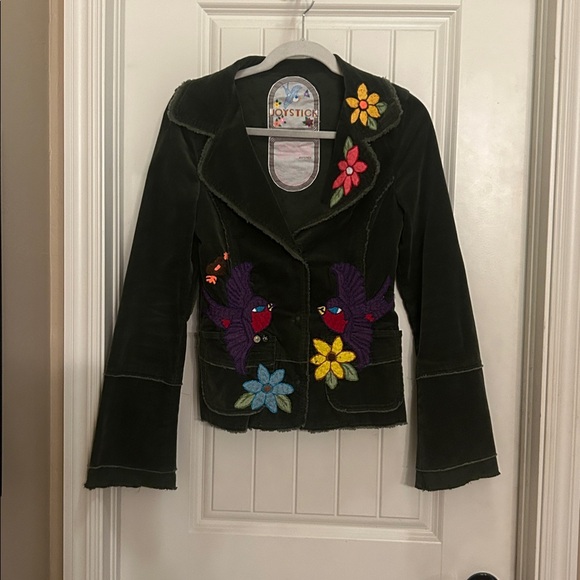 Johnny Was Jackets & Blazers - Vintage Joystick by Johnny Was M Green corduroy Embroidered Jacket